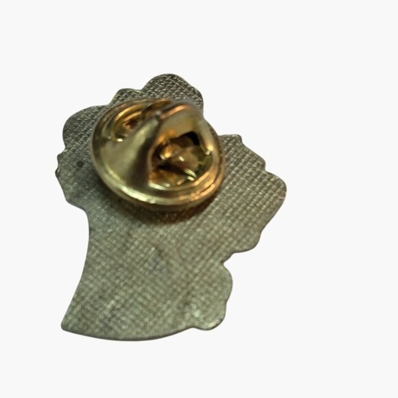 Vintage Christmas Bell Enamel Lapel Pin With Bow Holly - Picture 3 of 4